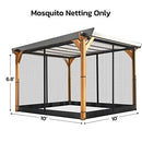 Outdoor Net for Patio and Garden, Screen House for Camping and Deck, 4-Panel Netting Walls, Gazebo Screenroom with Zippered Mesh Sidewalls, fits 10x10' Gazebo (Black)