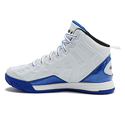 AND1 Showout Girls & Boys Basketball Shoes Kids, Boys High Top Sneakers, Youth Size 1 to 7 Kids Basketball Shoes Boys, White, 4 Big Kid