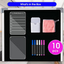 2 PCS 9"x13" Clear Weekly Meal Planner Magnetic Acrylic Board,Acrylic Magnetic Dry Erase Board for Fridge, Magnet Week Calendar for Refrigerator Includes 6 Colors Markers and Pen Container