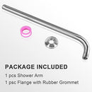 𝙑𝙤𝙣𝙫𝙖𝙣 Shower Head Extension Arm, 16 inch Brushed Nickel Shower Arm Easy to Install, Wall Mounted 304 Stainless Steel Shower Extension Arm, 1/2'' NPT Standard Thread Shower Head Pipe with Flange