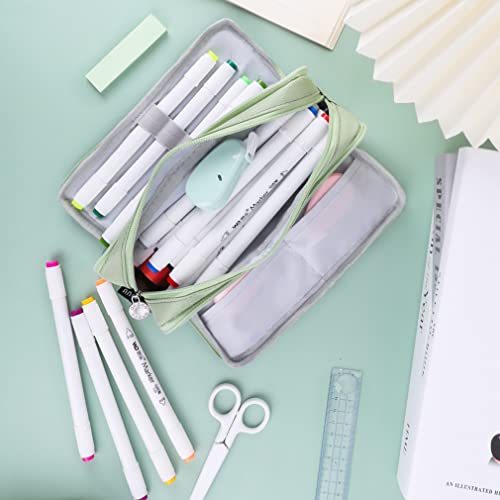 iSuperb Large Pencil Case 7 Compartments Pouch Big Capacity Pencil Bag Oxford Storage Pen Bag Cosmetic Makeup Pouch for Women