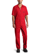 Dickies Men's Short-Sleeve overalls and coveralls workwear apparel, Red, Small US