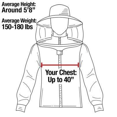 FOREST BEEKEEPING SUPPLY YKK Brass Zippers Cotton Fencing Hood Jacket for Beekeeper, Medium