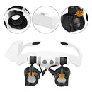 Vision Aid Magnifying Glasses with LED Light, Multifunctional Head Mount LED 21 Combination Magnifier Head Mount Magnifier with Interchangeable Lens Illuminated Hands-Free Headband Magnifying Glasses