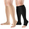 Bropite Open Toe Compression Socks for Men & Women - 2 Pairs of 15-20 mmhg toeless Circulation Medical Compression Socks, Black/Beige, Large-X-Large