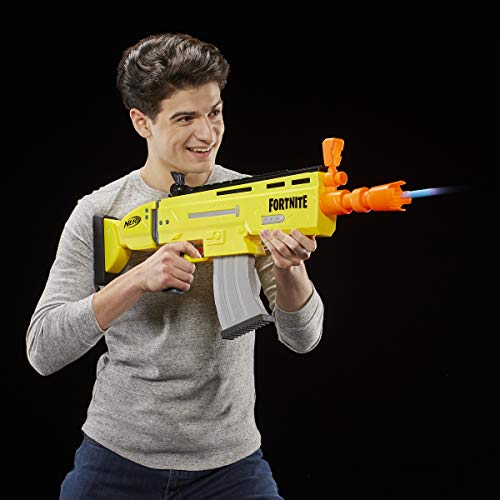 NERF Hasbro FORTNITE AR-L Scar - NERF - Elite Blaster - Motorized Blaster, 20 Official NERF - Fortnite Elite Darts, Flip Up Sights - Kids, Youth, Teens, Adults - Outdoor Toys and Games - Ages 8+