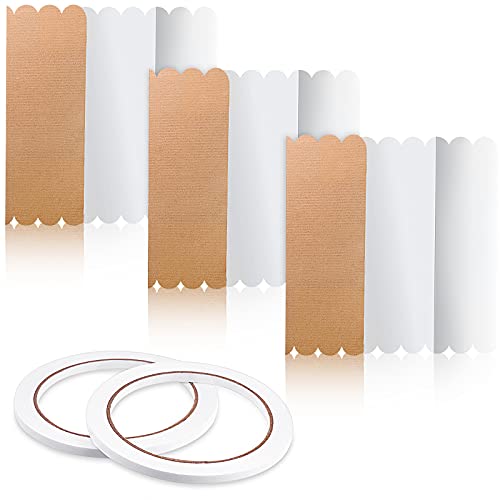 Tri-Fold Display Board 3 Pieces Fold Presentation Board White Foldable Paperboard with 2 Rolls of Double Sides Adhesive Tape (14 x 22 Inches)