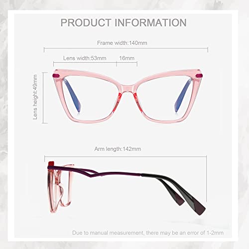 Blue light blocking eyeglasses women square anti blue light glasses computer gaming eyeglasses anti glare pink frame eyewear