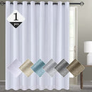 100% Blackout Shield Linen Curtains Room Darkening Siding Door Curtains, Extra Wide Thermal Insulated Patio Door Curtains Blackout Curtains for Bedroom/Living Room(W100 x L108 1 Panel, White)