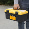 ZHJAN Tool Box set, 30cm + 41.5cm Large Tool Box, new PP material/double locking/with removable tray and small storage box, black/yellow
