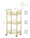 VASAGLE Bar Cart Gold, Home Bar Serving Cart, Small Bar Cart with 3-Tier Mirrored Shelf, Wine Holders, Glass Holders, Mini Bar Cart for Small Spaces, Gold ULRC091A62