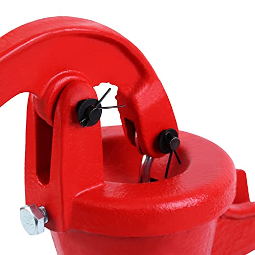 Youwise Red Cast Iron Pitcher Pump 25 ft Lift, Retro Hand Water Pump, Manual Water Suction Pump for Home, Yard, Garden, Farm, Pond