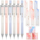 15 Pcs Cherry Mechanical Pencil Set Include 6 Pcs Japanese Kawaii Automatic Drafting Pencil with 6 Tubes Pencil Refill and 3 Pcs Cute Cherry Erasers for Sketching Architecture Drawing (0.5 mm)