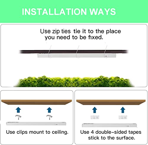 1ft T5 White Grow Lights for Indoor Plants, MOYA STD Cabinet Greenhouse Grow Lamp 5000K Full Spectrum White LED Grow Light Bulbs, Plug and Play, Linkable T5 Grow Light Strip for Houseplants, 4-Pack