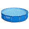 Bestway Swimming Pool Round 396x84cm Blue Above Ground Pools, Bathtub Splish Splash Filter Pump Outdoor with Soft Floor, Steel Frame Pro Garden Backyard Family