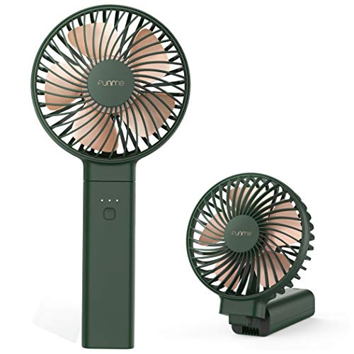 Funme 5000mAh Handheld Fan Portable Cooling Fan USB Desk Fan Person Fan 4 Speed Settings for Outdoor Travel Green