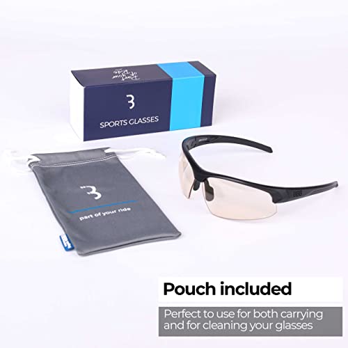 BBB Cycling BSG-59PH Impress Reader PH Sport Glasses with Interchangeable Lenses, Matt Black (Diopter Value +2.5)