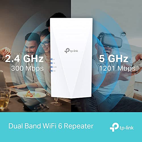 TP-Link AX1500 Dual Band Wi-Fi 6 Range Extender, Broadband/Wi-Fi Extender, Wi-Fi Booster/Hotspot with 1 Gigabit Port, Built-in Access Point Mode, Works with Any Wi-Fi Router, UK Plug (RE500X)