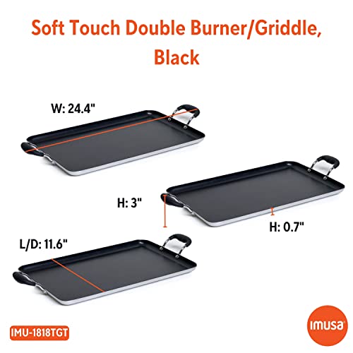 IMUSA 20"x12" Double Burner Griddle with Bakelite Handles