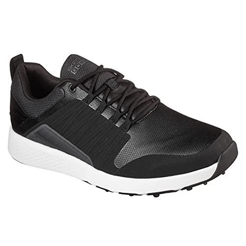 Skechers Men's Elite 4 Victory Spikeless Golf Shoe, Black/White Victory, 9 US