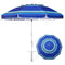 AMMSUN 8FT Large Beach Umbrella with sand anchor, Heavy Duty High Wind Portable Outdoor Umbrella UPF50+ UV Protection,Air Vents, Tilt Pole, Windproof Sun Shelter for Patio Garden Beach Pool Backyard Stripe Blue