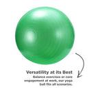 SteadyDoggie Exercise Ball Green - Yoga Balance Ball for Pregnancy - Burst Resistant Swiss Exercise Ball - Exercise Workout Ball - Gym Balls Physical Therapy - Fitness Workout Sit Ball - Pump Included
