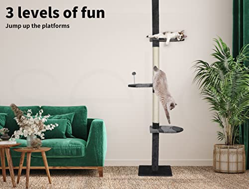 PaWz Cat Scratching Post Tree Condo Furniture Scratcher Tower 228-288 High Grey