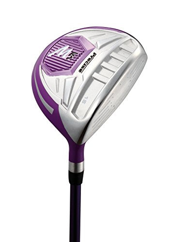 Precise Top Line Ladies Purple Right Handed M5 Golf Club Set, 460cc Driver, 3 Wood, 21* Hybrid, 5, 6, 7, 8, 9, PW Stainless Steel Irons, Putter, Graphite Shafts for Woods & Irons +Stand Bag + 3 Covers