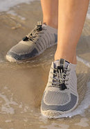 WateLves Water Shoes Mens Womens Beach Swim Shoes Barefoot Athletic Quick-Dry Aqua Socks for Surfing Diving Kayaking Exercise, Hollow/Beige, 13 Women/11.5 Men