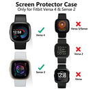 [3 Pack] Screen Protector Cases for Fitbit Versa 4 Screen Protector & Fitbit Sense 2 Screen Protector, Ultra-Thin Slim Soft TPU Plated Bumper Full Protective Case Cover Scratch-Proof