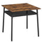 VASAGLE Dining Table, Square Office Desk with Storage Compartment, Industrial, 80 x 80 x 78 cm, Rustic Brown