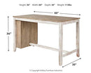 Signature Design by Ashley Skempton Farmhouse 36" Counter Height Dining Table with Storage & Wine Rack, Whitewash