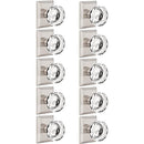 10 Pack Orger Crystal Dummy Door Knobs Without Lock or Latch, Inactive Half Dummy Round Door Knobs on One Side of Doors, Glass Pantry Door Knobs with Satin Nickel Square Rosette