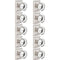 10 Pack Orger Crystal Dummy Door Knobs Without Lock or Latch, Inactive Half Dummy Round Door Knobs on One Side of Doors, Glass Pantry Door Knobs with Satin Nickel Square Rosette