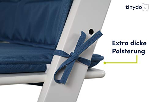 Tinydo® High Chair Seat Cushion Dark Blue - Optimal Accessory for Stokke Tripp Trapp - Seat Reducer Cushion with XXL Cushioning Without Slipping (Dark Blue)