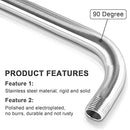 𝙑𝙤𝙣𝙫𝙖𝙣 Shower Head Extension Arm, 16 inch Brushed Nickel Shower Arm Easy to Install, Wall Mounted 304 Stainless Steel Shower Extension Arm, 1/2'' NPT Standard Thread Shower Head Pipe with Flange