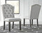 Signature Design by Ashley Jeanette Traditional 20" Tufted Upholstered Wingback Dining Chair, 2 Count, Light Gray