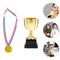 BESPORTBLE Gold Trophy Cups Award Medals: Plastic Trophies Winner Medals Golden Award Trophy Cup and Honor Medal for Winning Prizes Competitions Ceremony Appreciation Gift