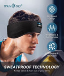 MUSICOZY Sleep Headphones Wireless, Bluetooth 5.2 Headband Sports Sleeping Headphones Eye Mask Earbuds Breathable Music Headband Perfect for Workout Running Insomnia Travel Yoga