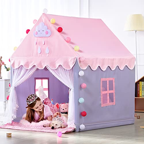 Kids Play Tents for Girls Large Pink Playhouse for Kids Indoor and Outdoor Princess Tent for Kids Toddler Tent Children Play House