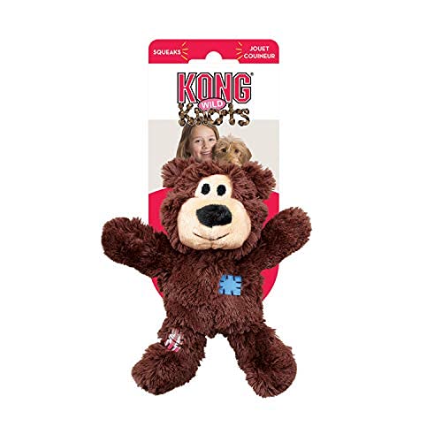 KONG - Wild Knots Bear - Internal Knotted Ropes and Minimal Stuffing for Less Mess (Assorted Colours) - for Medium/Large Dogs