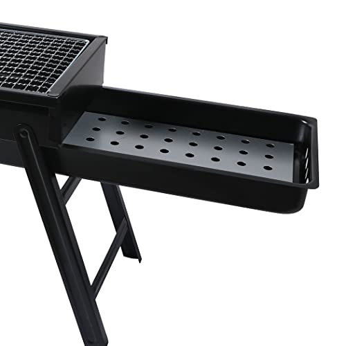 Charcoal BBQ Grill - Hibachi Barbeque, Portable, Outdoors, Foldable, Camping, Picnic Set, Briquettes, Barbecue, Black