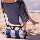 WILD AUSSIE Compact Folding Camping Chair | Hiking & Backpacking Chair | Portable & Durable | 120kg Capacity (Navy & White Stripes)