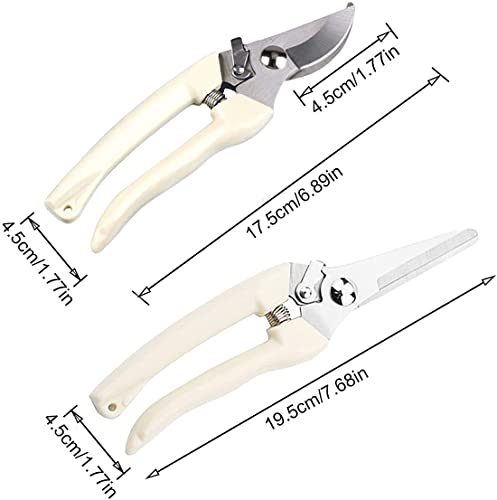 Stainless Steel Pruning Shears Set Garden Shears 2 Pack Gardening Tools Including Garden Shears,Waterproof Garden Gloves,Best Gardening Gifts for Women and Men