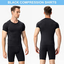 SPVISE 3 Pack Men's Athletic Compression Shirts Short Sleeve Workout T-Shirt Top Cool Dry Sport Baselayer Running Undershirts, Black*3, Small