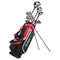 MacGregor Golf Mens CG3000 Steel Irons Graphite Woods Golf Club & Stand Bag Package Set, Mens Left Hand, Black/Red
