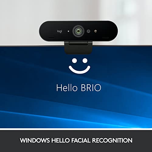 Logitech Brio Stream Webcam - Ultra 4K HD Video Calling, Noise-Cancelling Mic, HD Auto Light Correction, Wide Angle, Compatible with Microsoft Teams, Zoom, Google Meet on PC / Mac