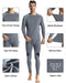 Runhit Thermal Underwear for Men Base Layer Long Underwear Cold Weather Fleece Lined Mens Long John Winter Pants and Shirts Thermal Set XXL Grey