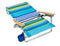 Rio Beach Classic 5-Position Lay-Flat Folding Beach Chair, 30.8" x 24.75" x 29.5", Cool Blue Stripes, Pink/White/Beige/Black, 1 Count (Pack of 1)