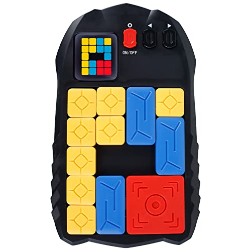 Super Slide Brain Teaser Puzzles, 500+ Levelled UP Challenges Electronic Sliding Puzzle Brain Game, Travel Fidget Toys Handheld Games Console, Electronic Board Games Travel STEM Toys for Kids Adults